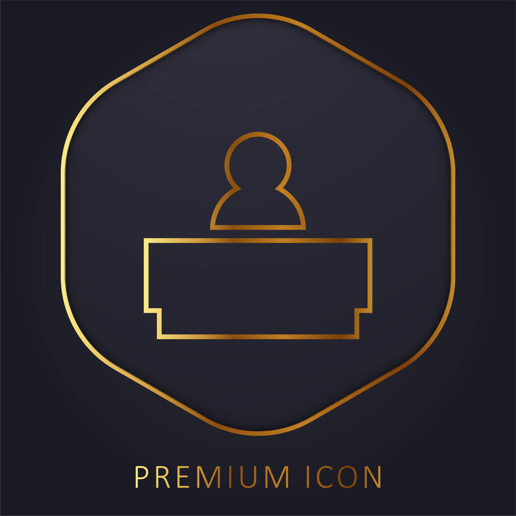 Boss golden line premium logo or icon - Vector, Image