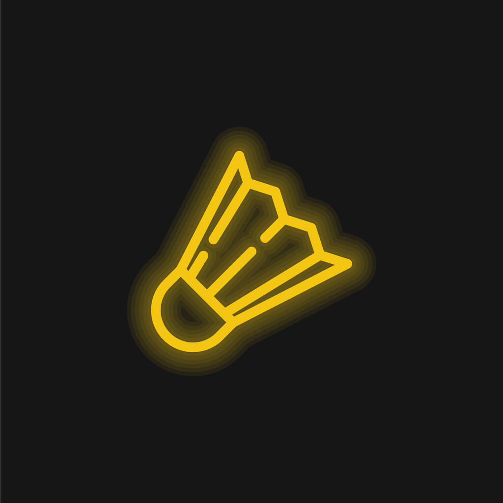 Tollaslabda Shuttle sárga izzó neon ikon - Vektor, kép