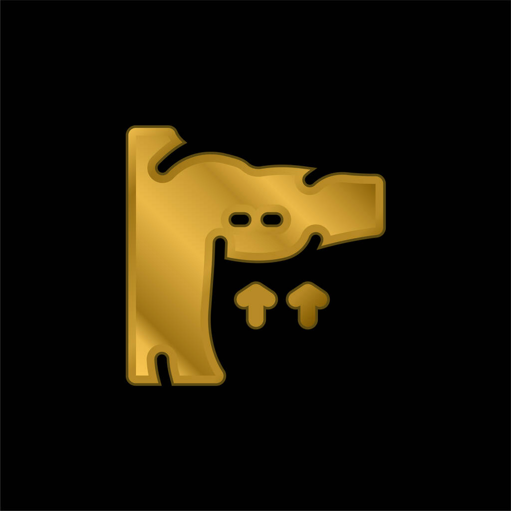 Brazo chapado en oro icono metálico o logo vector - Vector, Imagen