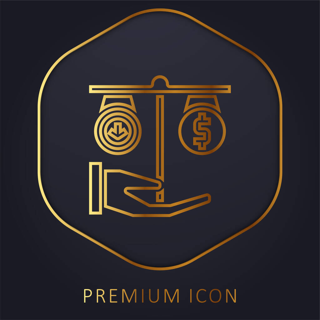 Balance golden line premium logo or icon - Vector, Image