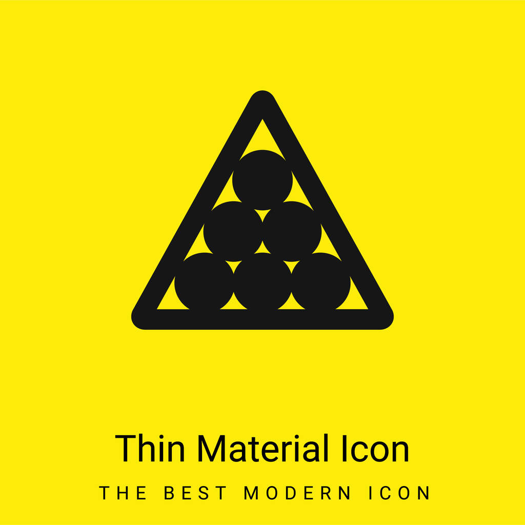 Billar mínimo icono de material amarillo brillante - Vector, Imagen