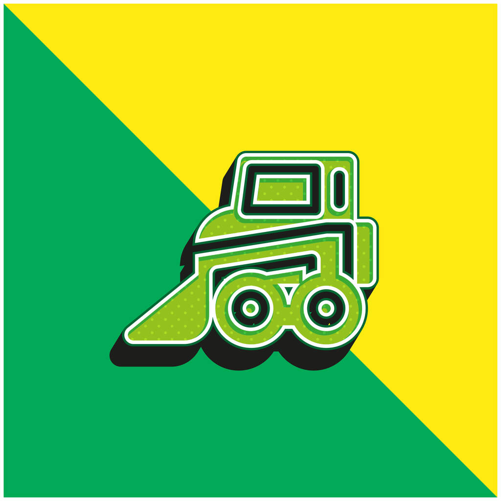 Backhoe Logo icona vettoriale 3D moderna verde e gialla - Vettoriali, immagini