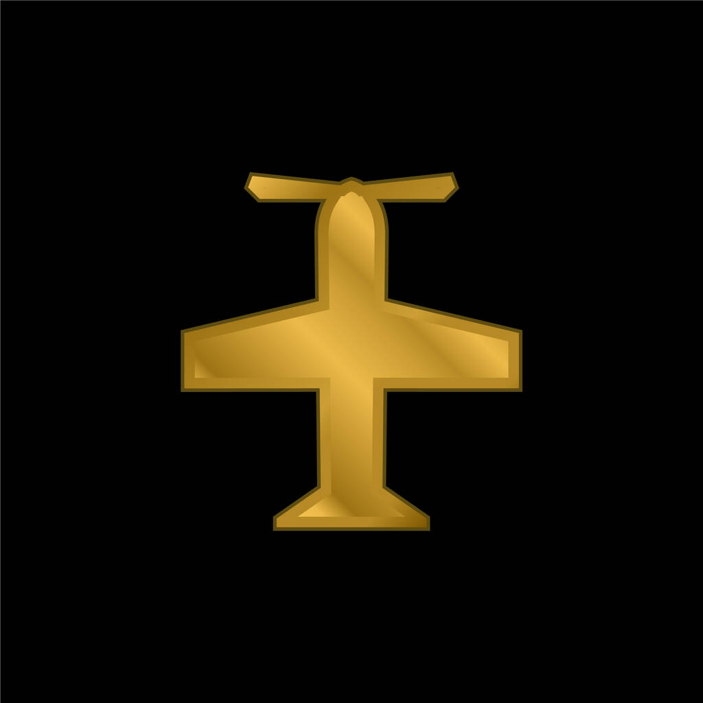 Luftschraube vergoldet metallisches Symbol oder Logo-Vektor - Vektor, Bild
