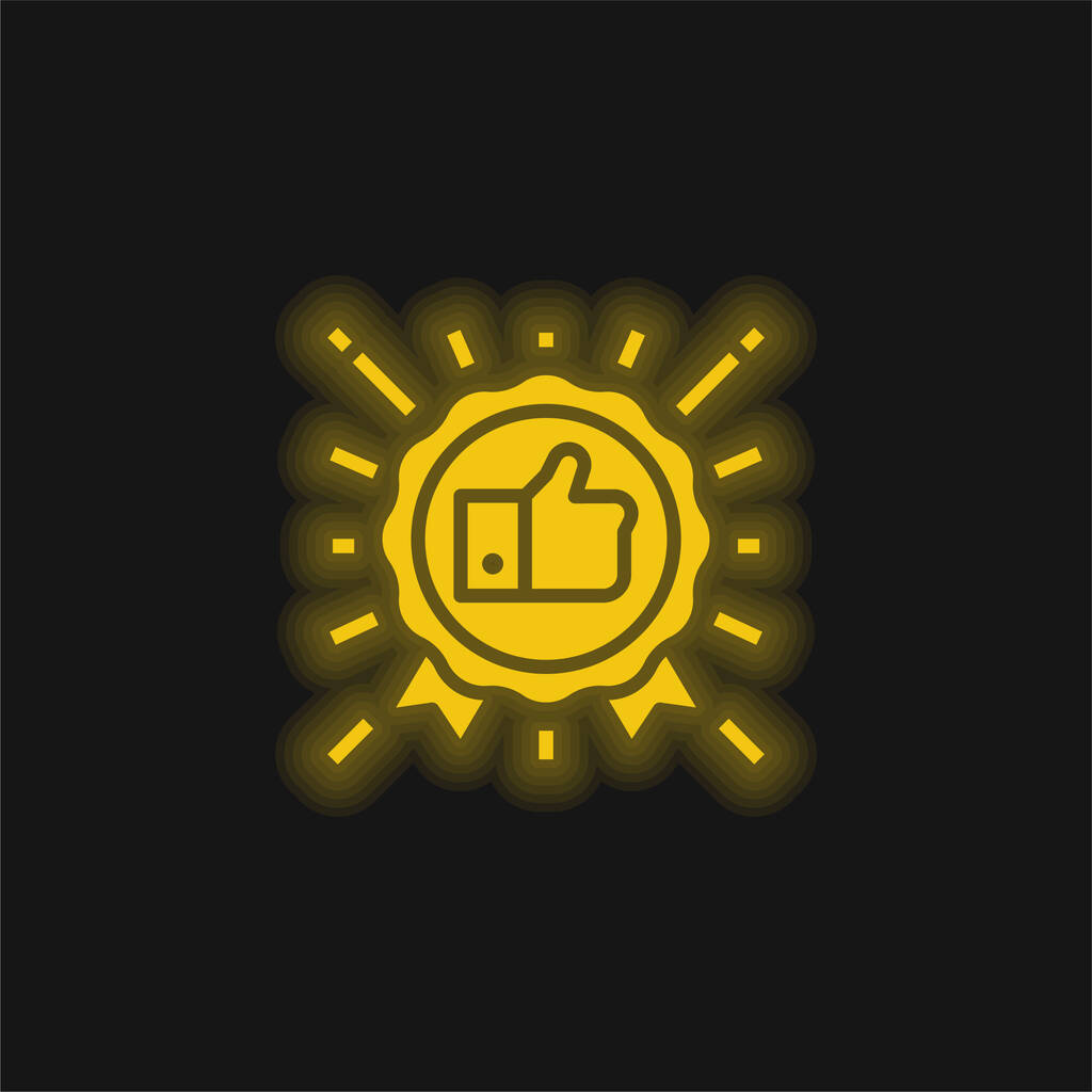 Желтый светящийся значок бестселлера - Вектор,изображение