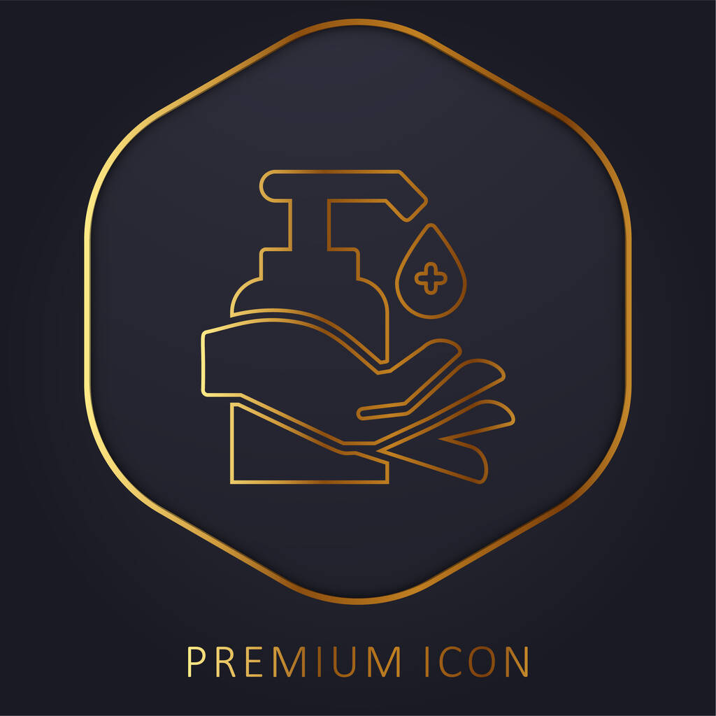 Alcohol línea de oro logotipo premium o icono - Vector, imagen