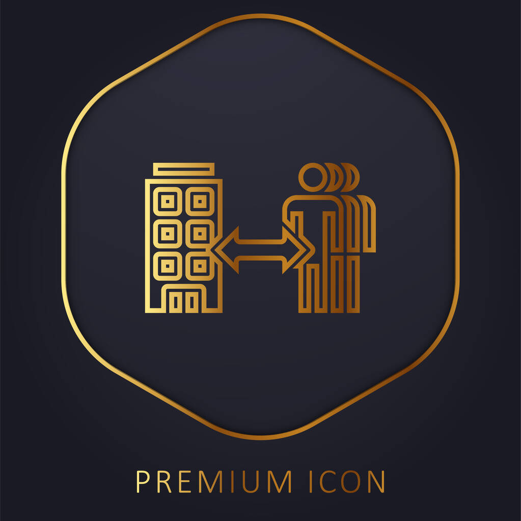 B2b línea de oro logotipo premium o icono - Vector, Imagen