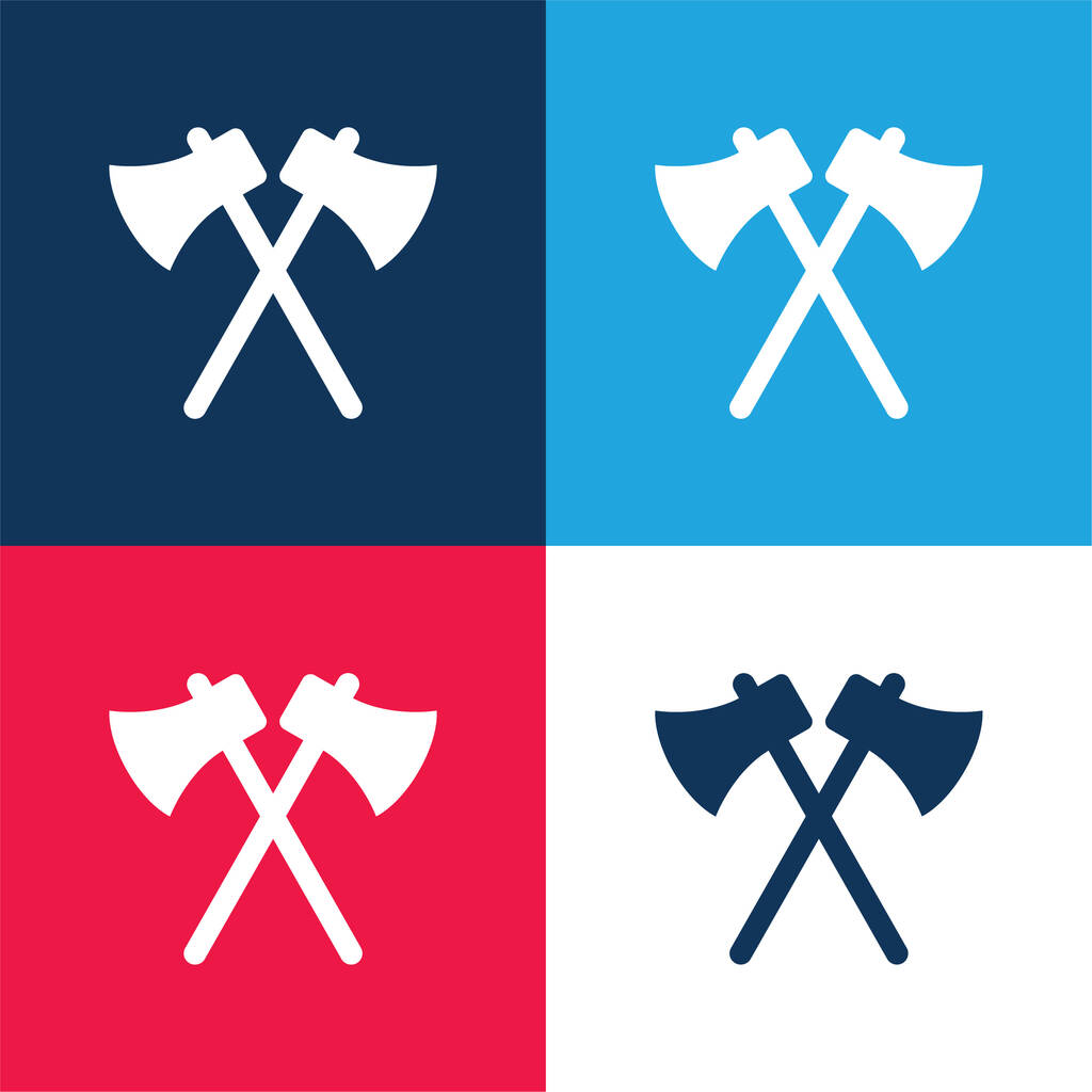 Axes blue and red four color minimal icon set - Vector, Image
