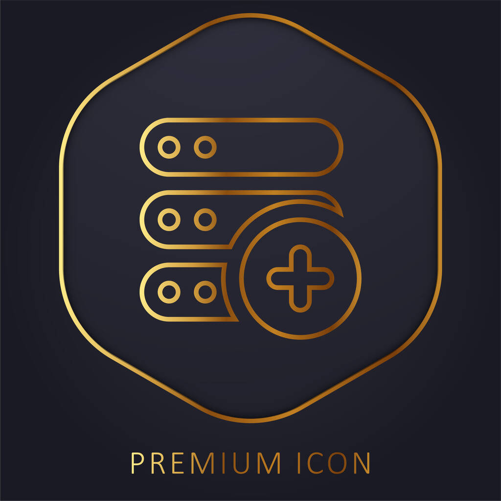 Přidat logo nebo ikonu prémie zlaté čáry - Vektor, obrázek