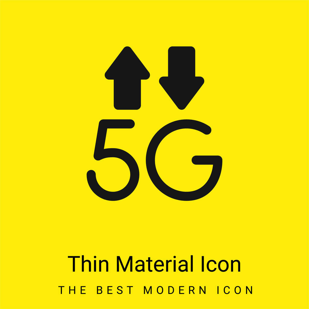 5g minimális világos sárga anyag ikon - Vektor, kép