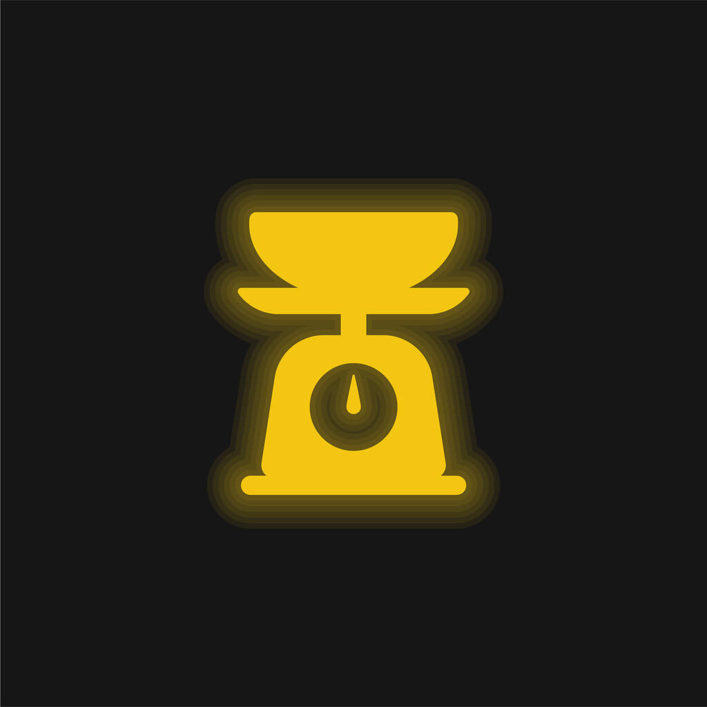 Rozvaha Žlutá zářící neonová ikona - Vektor, obrázek