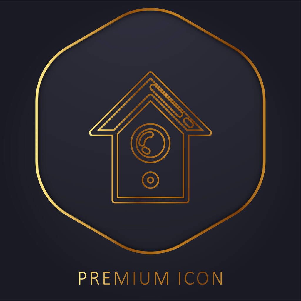 Bird House goldene Linie Premium-Logo oder Symbol - Vektor, Bild