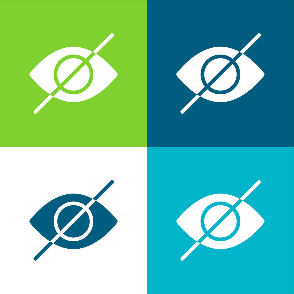 Blind Flat négy szín minimális ikon készlet - Vektor, kép