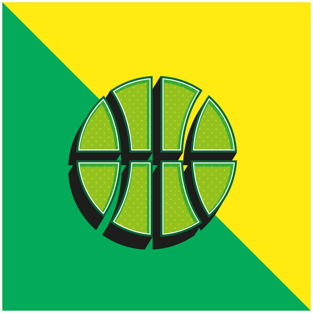 Honkbal bal Groen en geel moderne 3D vector pictogram logo - Vector, afbeelding
