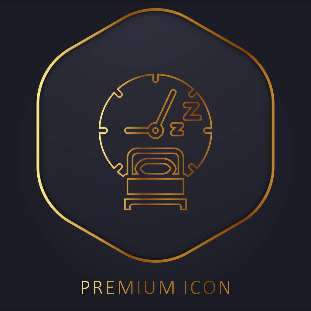 Linha dourada para dormir logotipo ou ícone premium - Vetor, Imagem