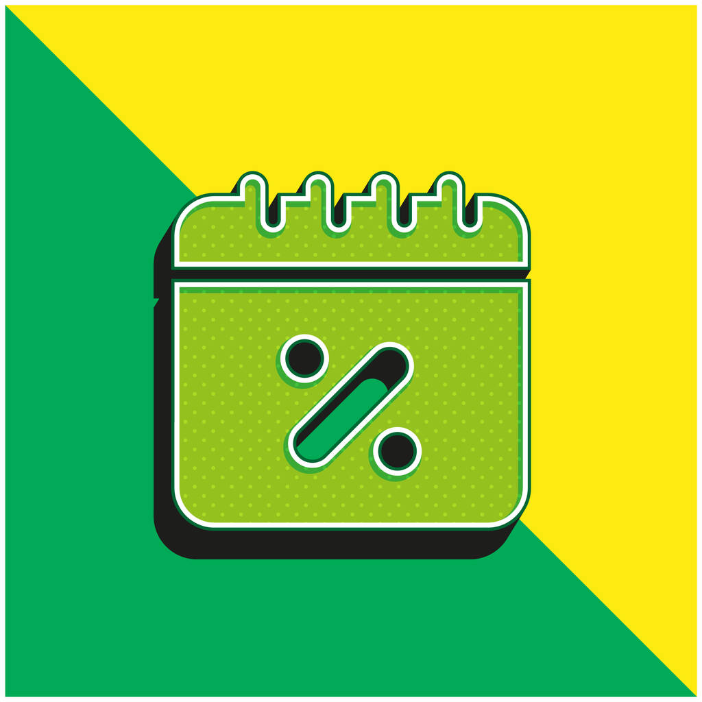 Bargains Green and yellow modern 3d vector icon logo - Vector, Image