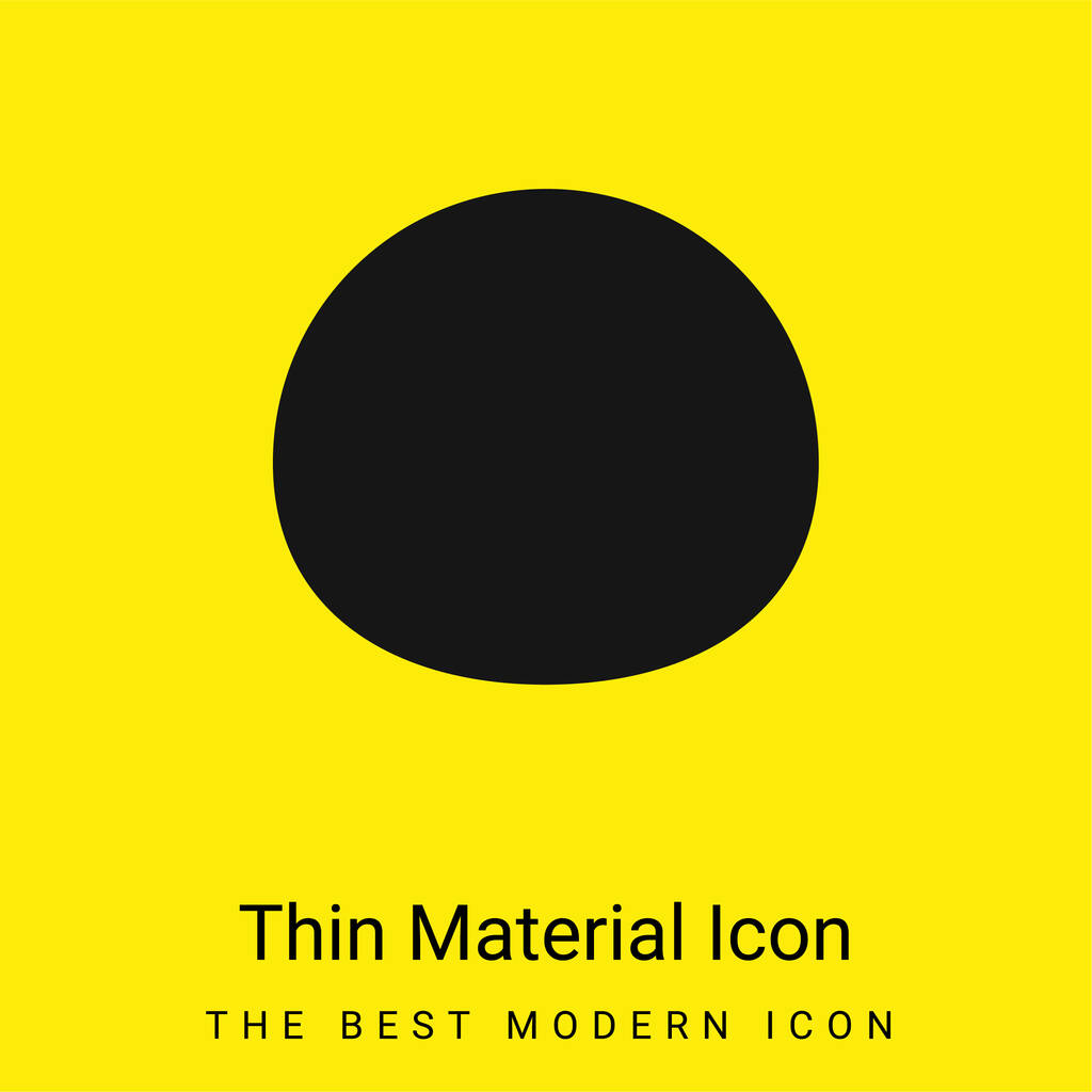 Musta soikea minimaalinen kirkkaan keltainen materiaali kuvake - Vektori, kuva