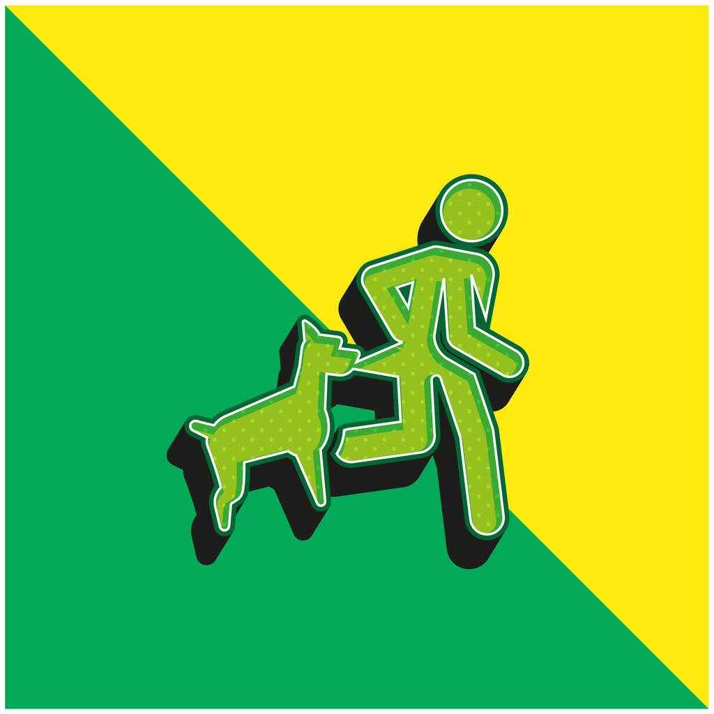 Mordida verde e amarelo moderno logotipo vetor 3d ícone - Vetor, Imagem