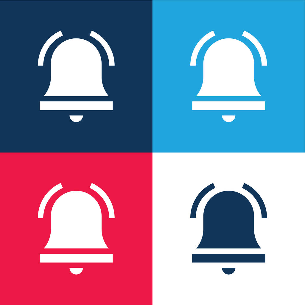 Allarme campanello blu e rosso quattro set icona minimale colore - Vettoriali, immagini
