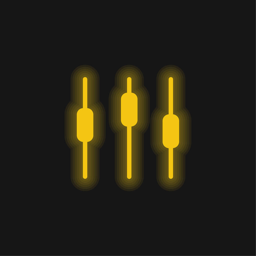 Rámeček Graf Rozhraní Symbol žlutá zářící neonová ikona - Vektor, obrázek