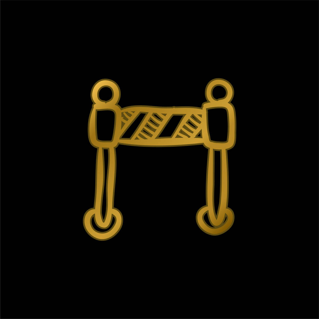 Bariyer İnşaat Sınırı Altın kaplama metalik simge veya logo vektörü - Vektör, Görsel