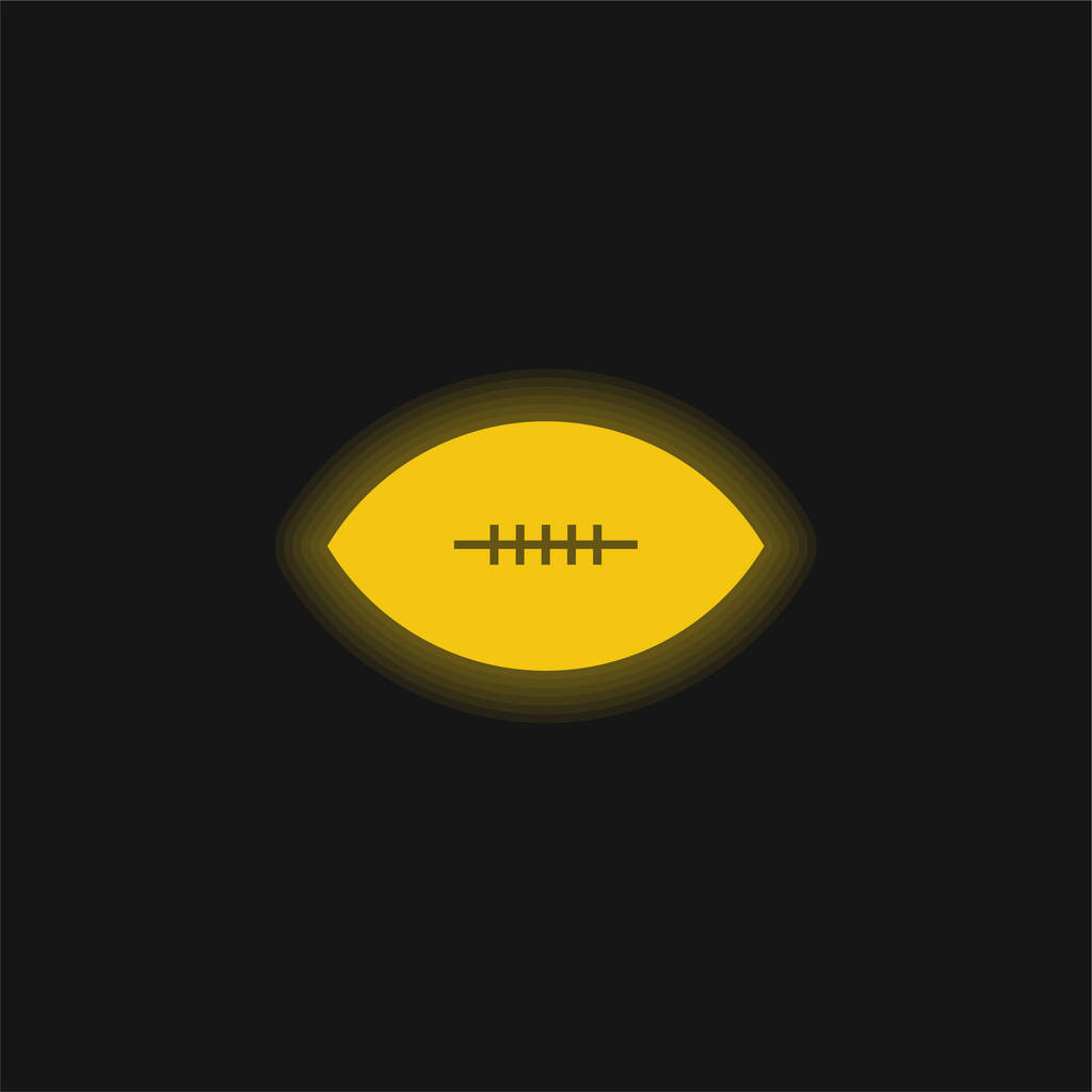 American Football Spiel gelb leuchtende Neon-Ikone - Vektor, Bild