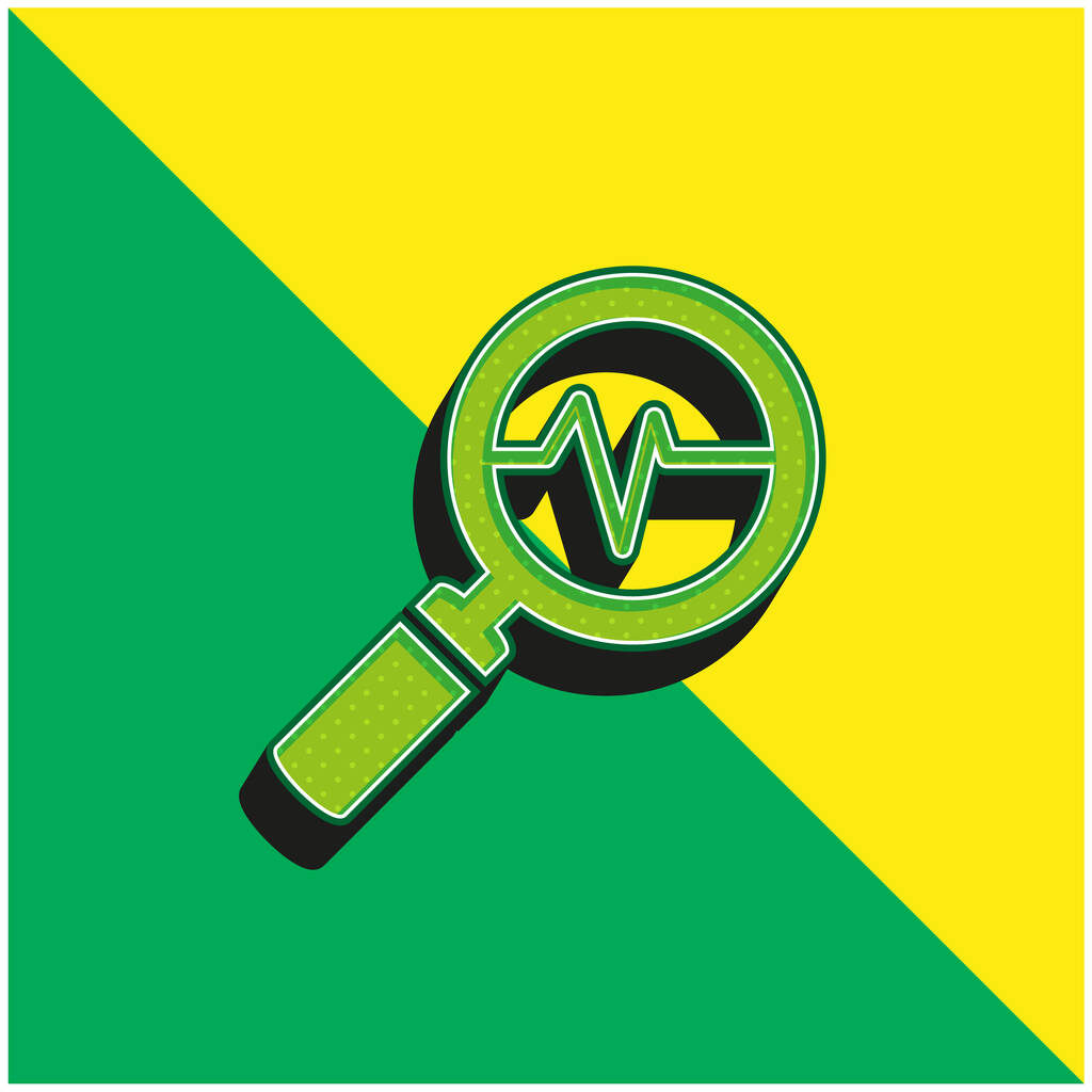 Аналитика Зеленый и желтый современный 3D логотип векторной иконки - Вектор,изображение