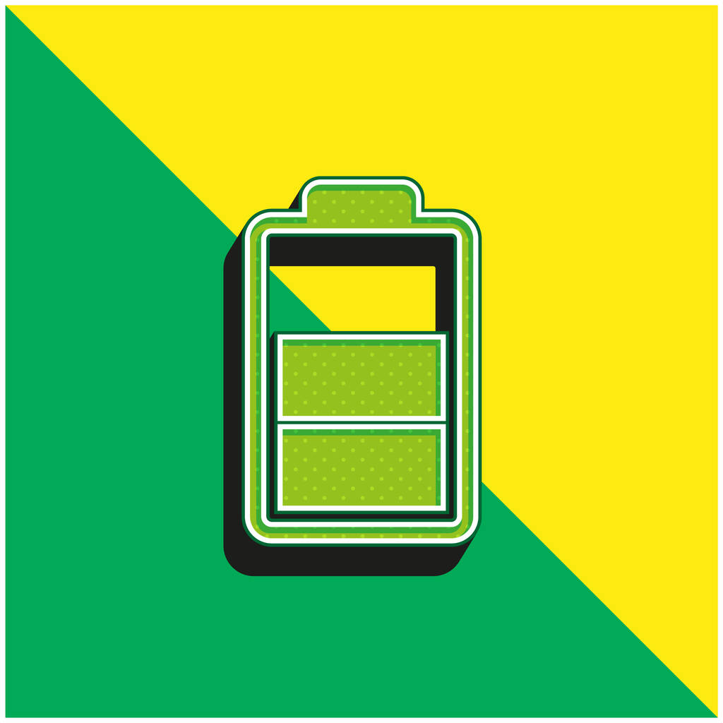 バッテリーステータスシンボル緑と黄色の現代的な3dベクトルアイコンのロゴ ロイヤリティフリーのベクターグラフィック画像