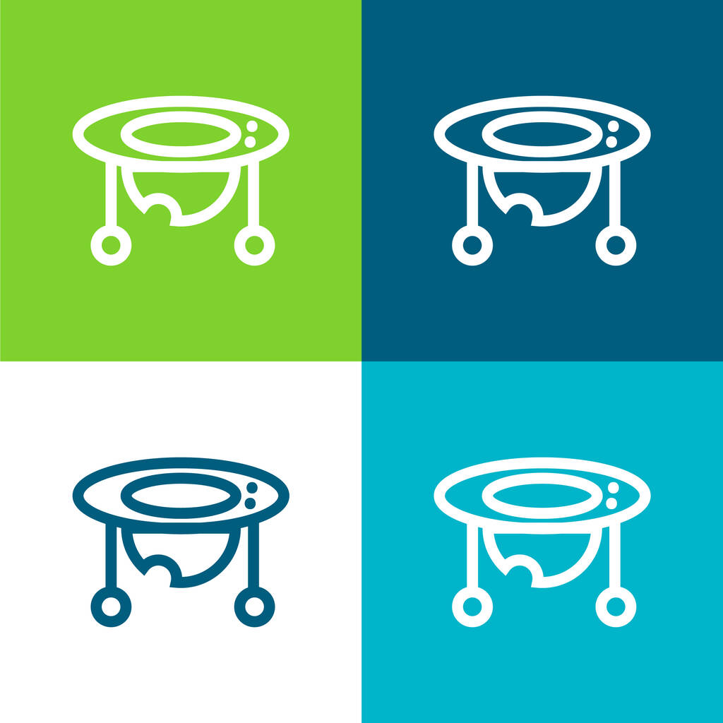 Baby Walker Flat conjunto de iconos mínimos de cuatro colores - Vector, imagen