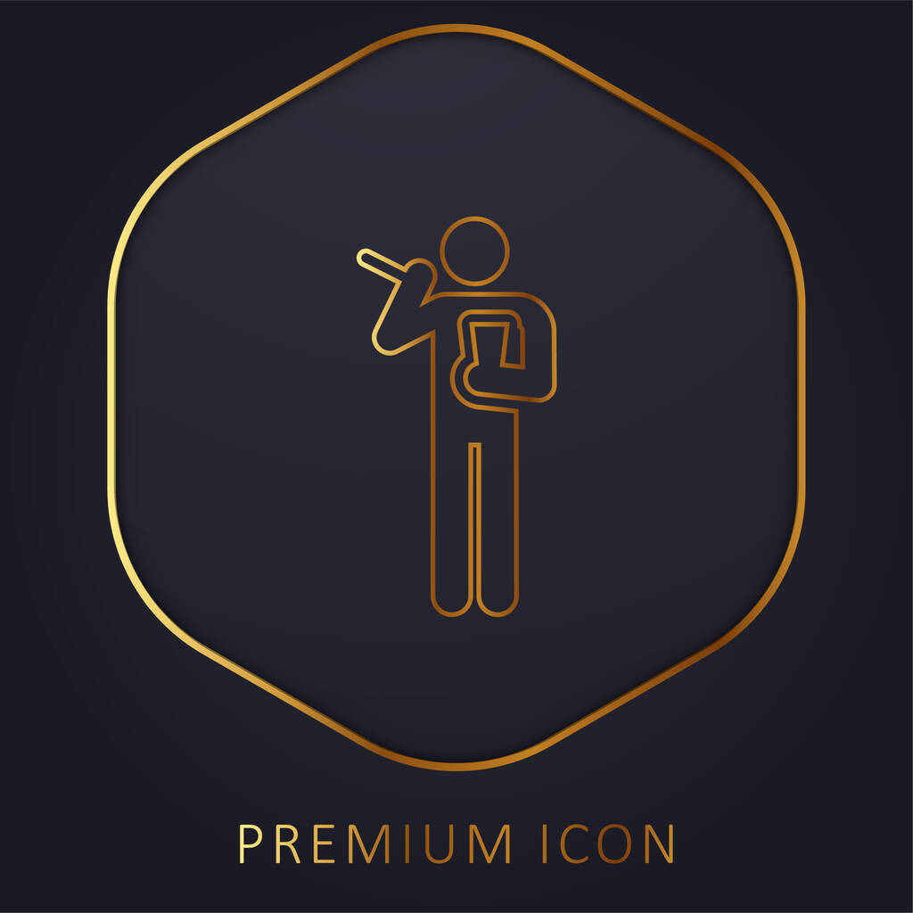 Birthday golden line premium logo or icon - Vector, Image