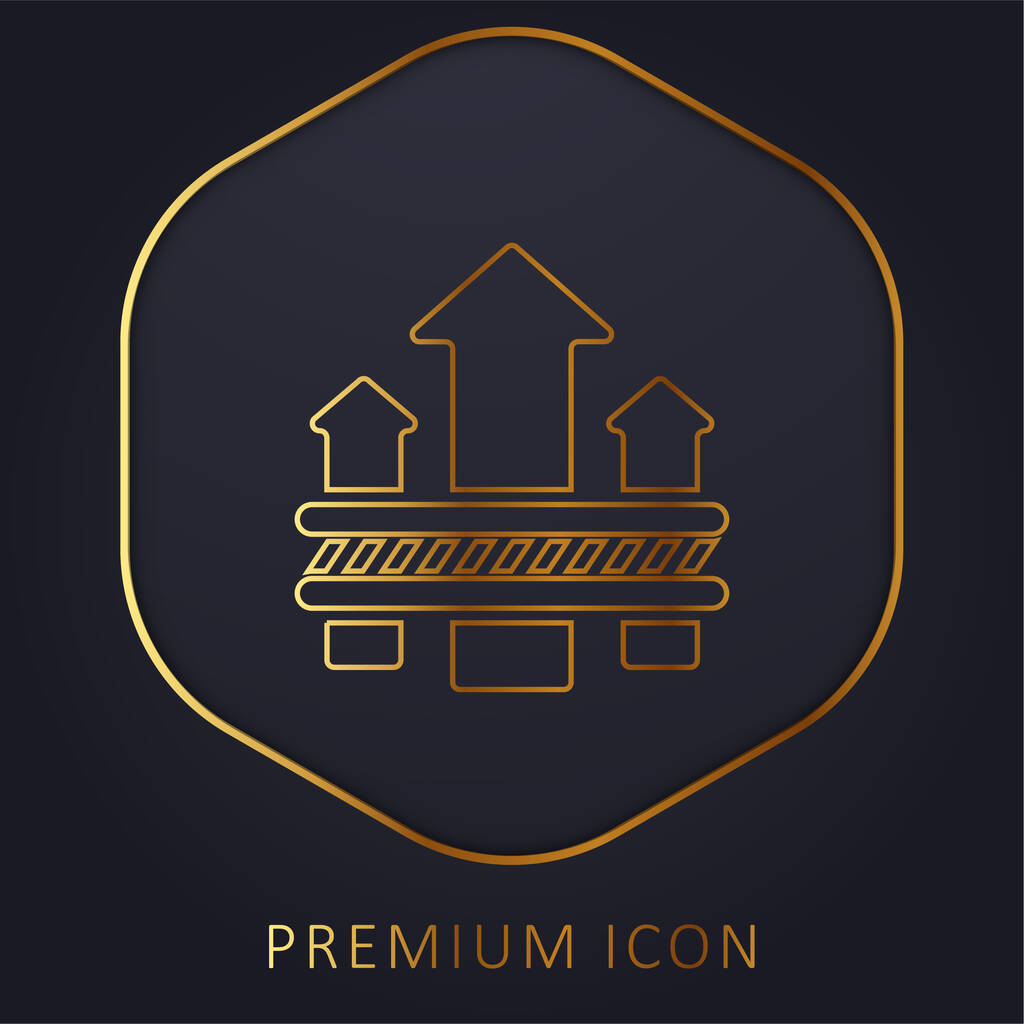 Ademend Stof gouden lijn premium logo of pictogram - Vector, afbeelding