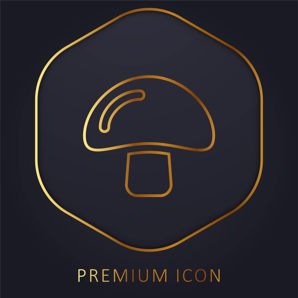 Logo o icono premium de línea dorada Big Mushroom - Vector, Imagen