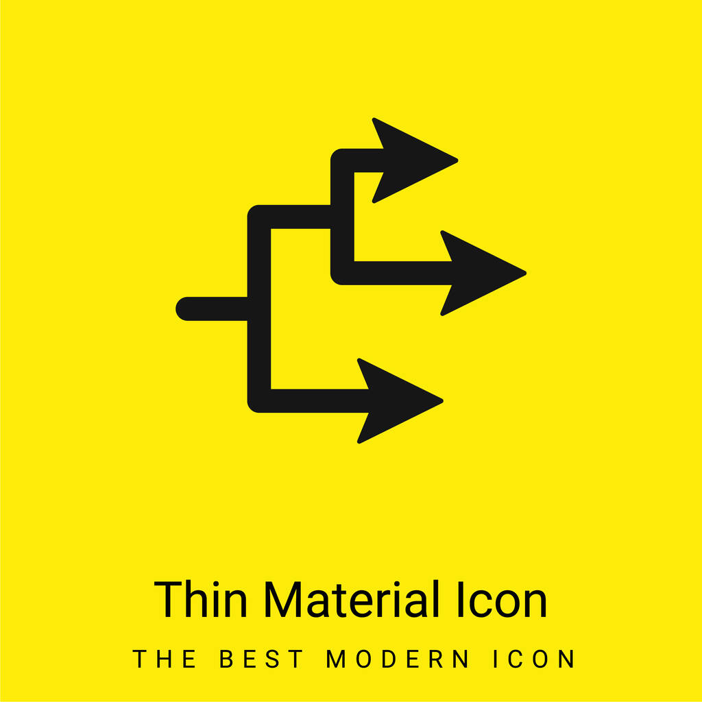 Зв'язок стріл Мінімальний яскравий жовтий матеріал ікона - Вектор, зображення