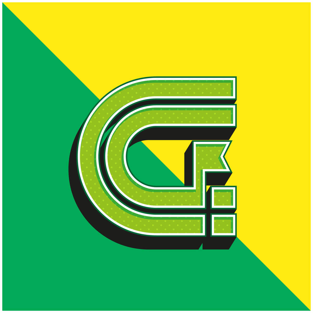 Atletika Track Zelená a žlutá moderní 3D vektorové logo ikony - Vektor, obrázek