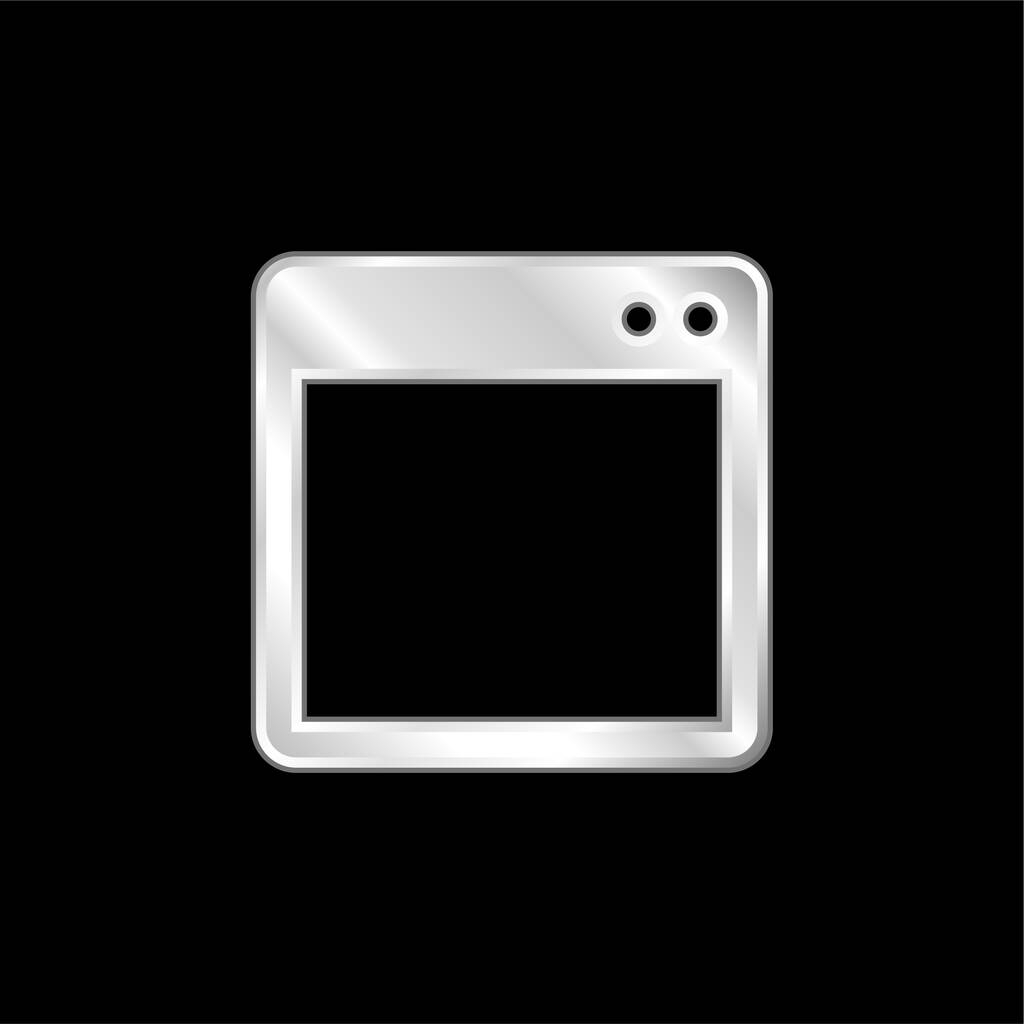 Ventana básica Apariencia plateado icono metálico - Vector, Imagen