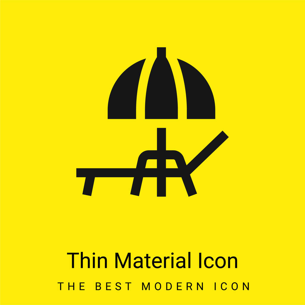 Ombrello da spiaggia minimale giallo brillante materiale icona - Vettoriali, immagini