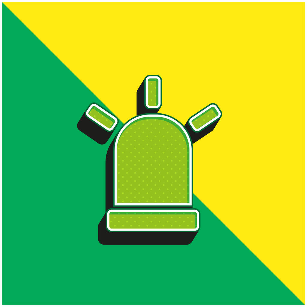 Luz de ambulância Verde e amarelo moderno logotipo do ícone do vetor 3d - Vetor, Imagem