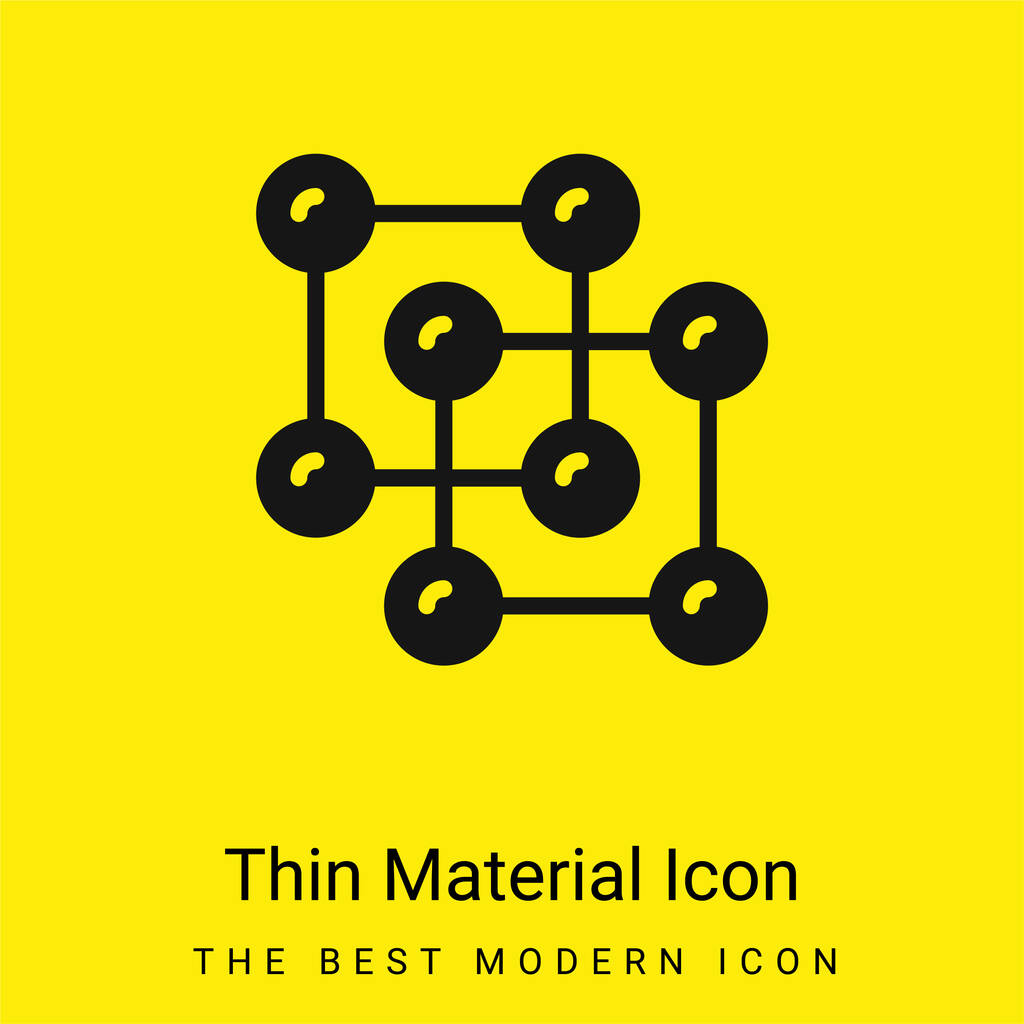 Atomen minimale helder geel materiaal pictogram - Vector, afbeelding