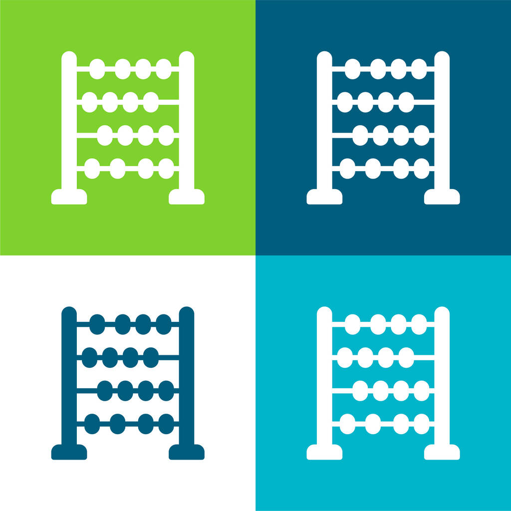 Abacus Set di icone minimali a quattro colori - Vettoriali, immagini