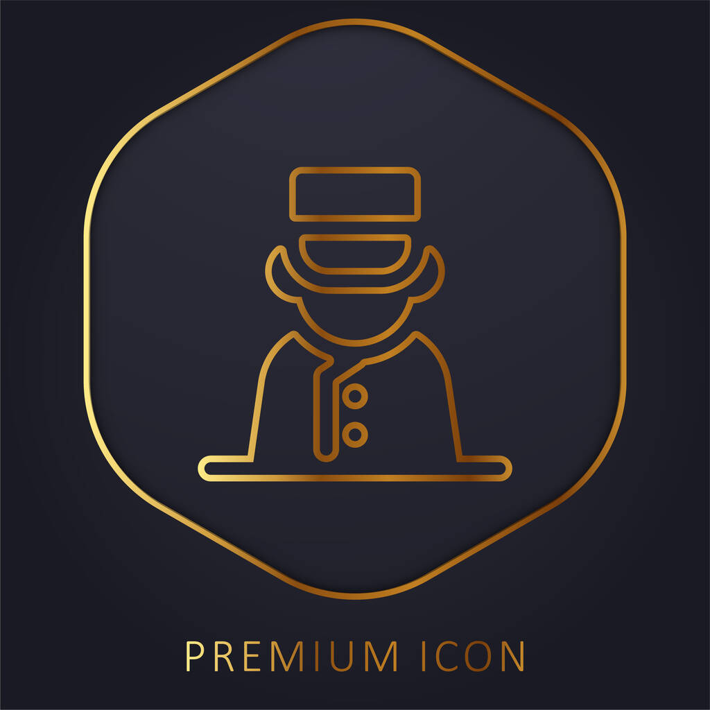 Bell Boy gouden lijn premium logo of pictogram - Vector, afbeelding