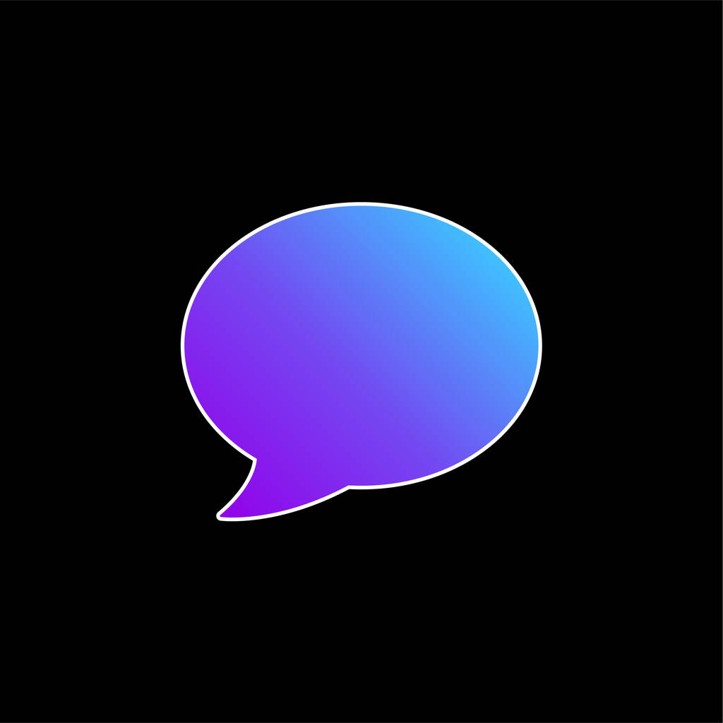 Fekete beszéd buborék kék gradiens vektor ikon - Vektor, kép