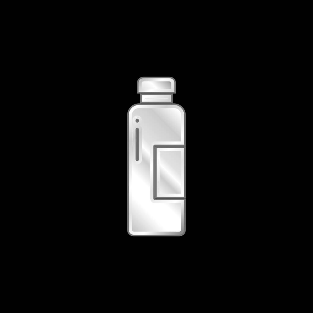 Пляшка срібна металева ікона
 - Вектор, зображення