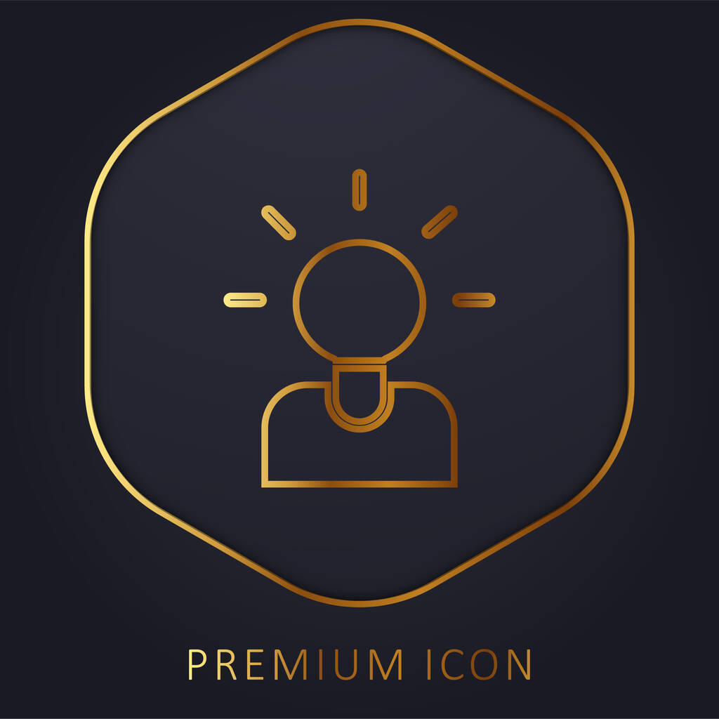Логотип или значок премиум-бренда Brainstorm золотой линии - Вектор,изображение