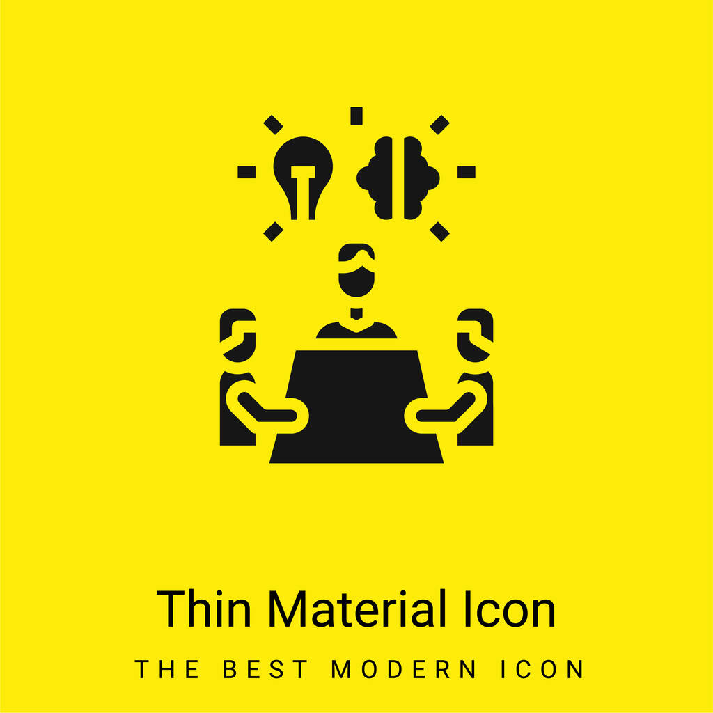 Tormenta de ideas mínimo icono de material amarillo brillante - Vector, Imagen