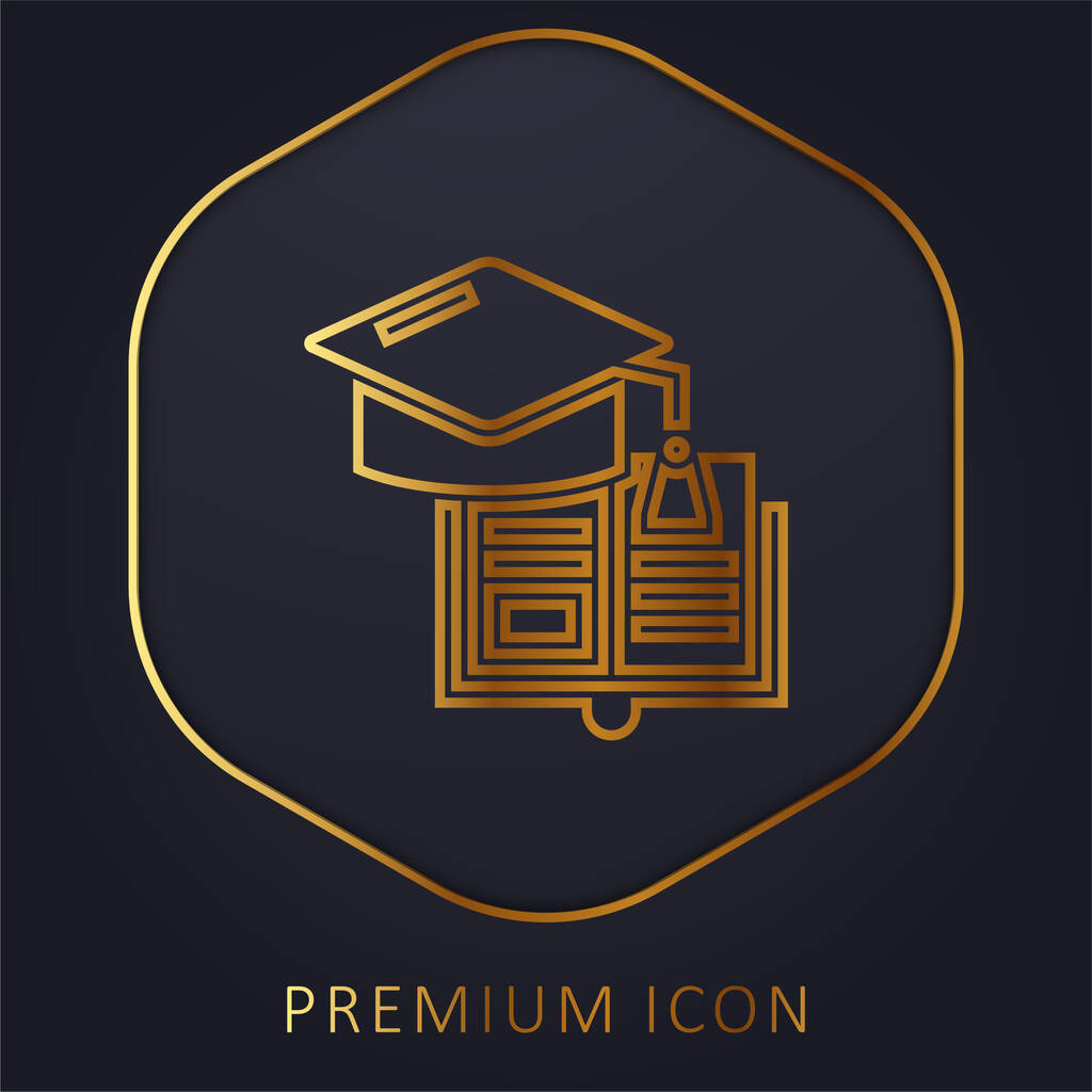 Libro línea de oro logotipo premium o icono - Vector, imagen