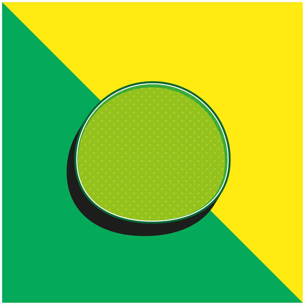 Black Oval Green and yellow modern 3d vector icon - Вектор, зображення