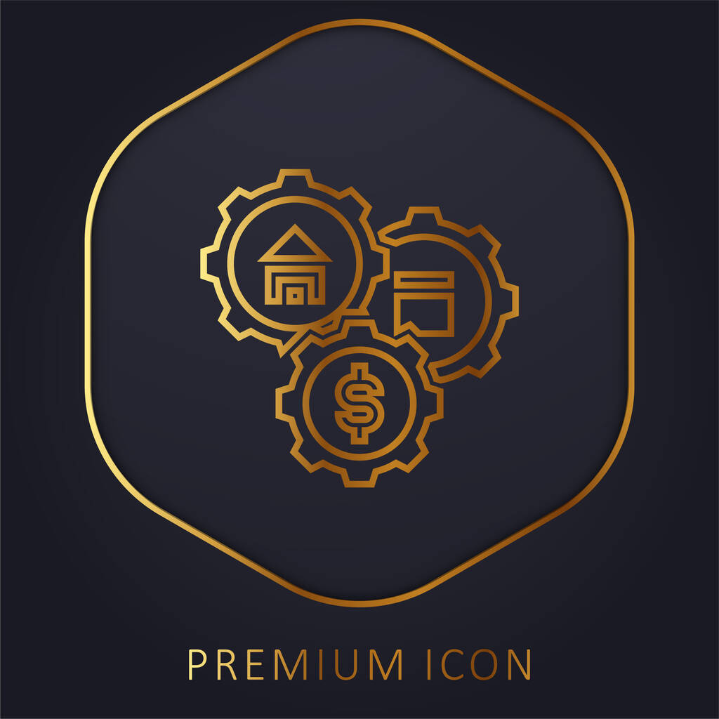 Активи золота лінія логотип або значок преміум-класу
 - Вектор, зображення