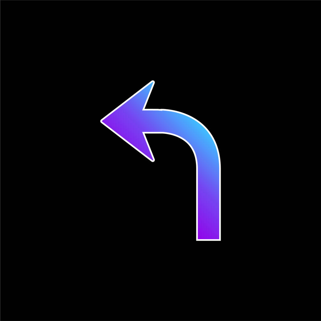 Curva freccia Indicazione sinistra blu gradiente vettoriale icona - Vettoriali, immagini