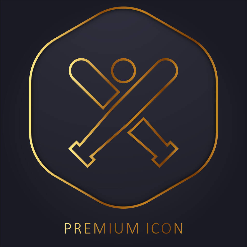 Кажани золота лінія логотип або значок преміум-класу
 - Вектор, зображення