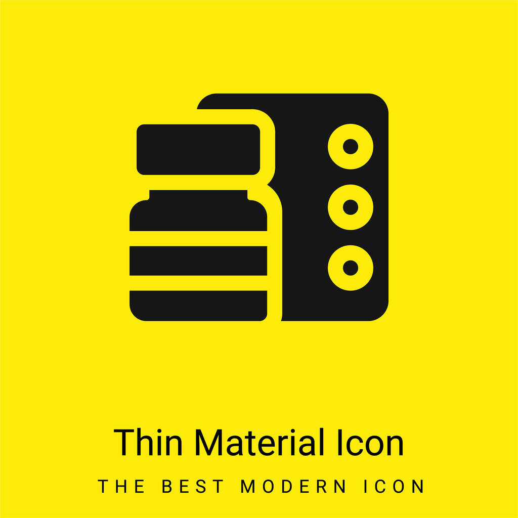 Antidepressant minimal bright yellow material icon - Vector, Image