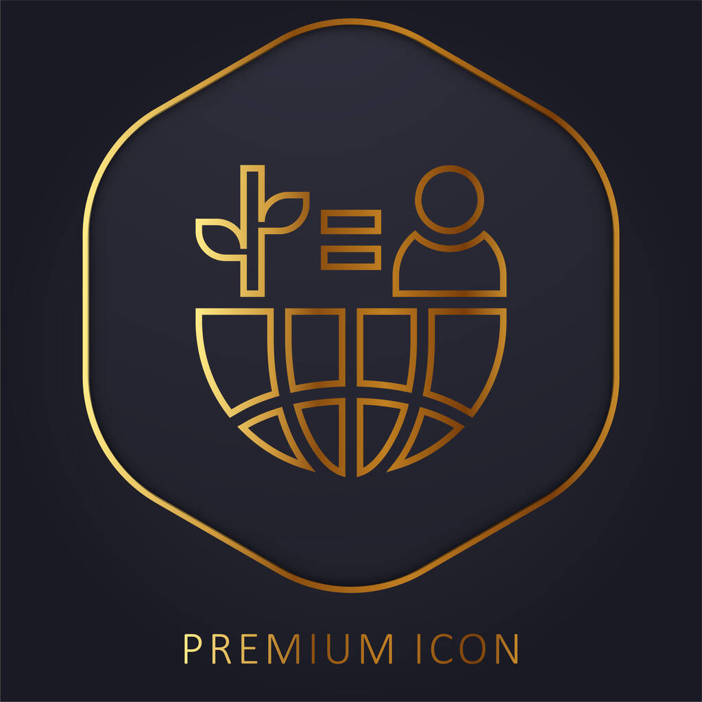 Equilibrio logotipo de línea de oro o icono - Vector, Imagen